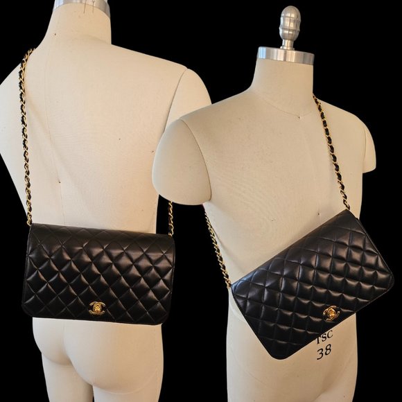 CHANEL Vintage Full Flap WOC Gold Hardware Black Lamp Leather - Picture 16 of 16